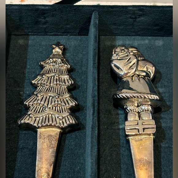 Godinger Silver Art Co. Holiday Christmas Serving Set Santa Clause & Trees - Picture 16 of 16